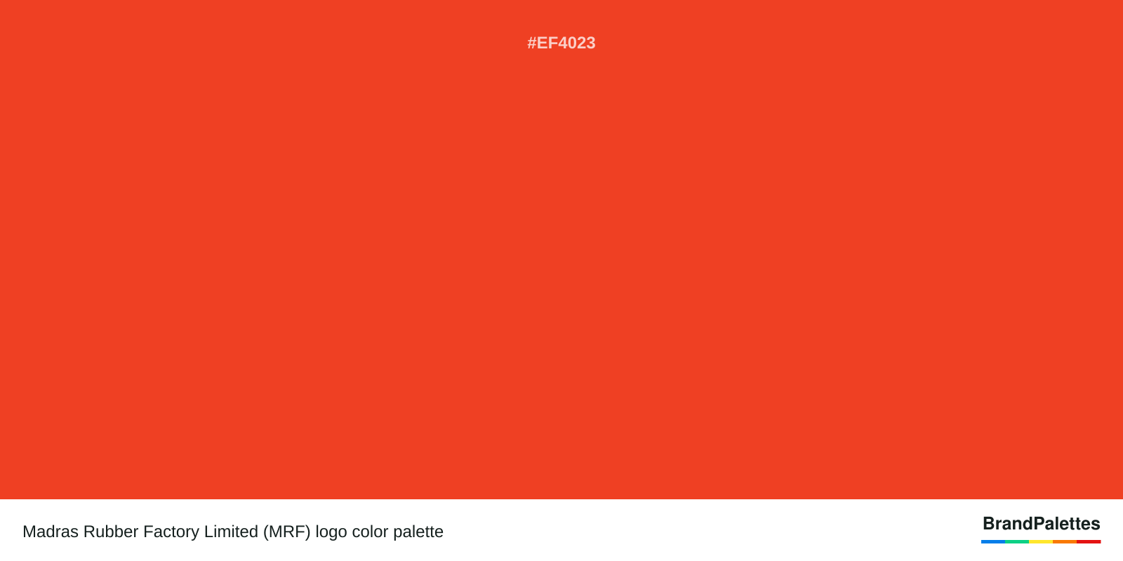 Madras Rubber Factory Limited (MRF) color palette with Cg Red #EF4023