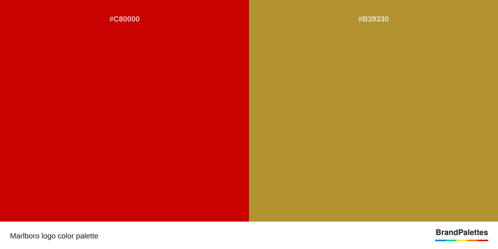 Marlboro color palette with Boston University Red #C80000, University Of California Gold #B39330