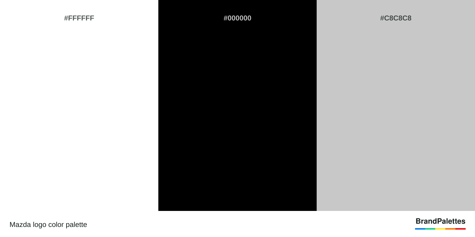 Mazda color palette with White #FFFFFF, Black #000000, Silver #C8C8C8