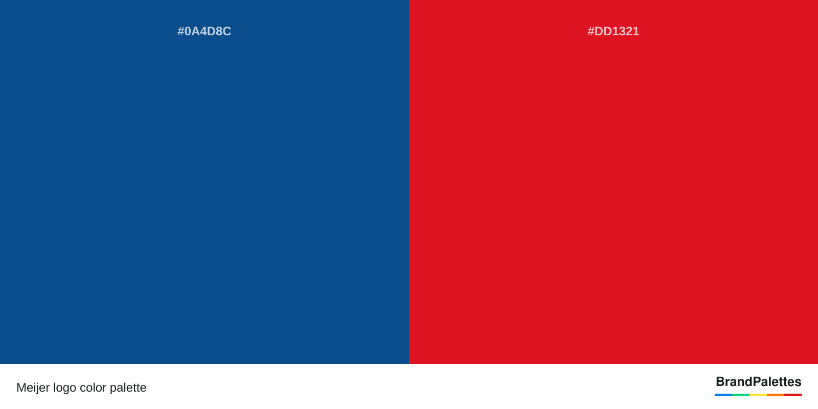 Meijer color palette with Yale Blue #0A4D8C, Lava #DD1321