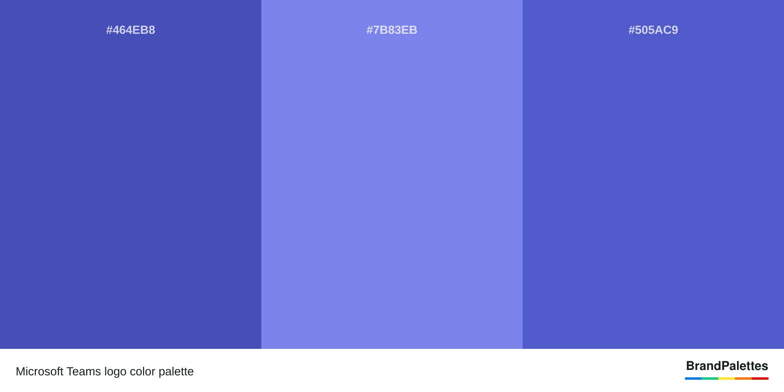 Microsoft Teams color palette with Ocean Blue #464EB8, Medium Slate Blue #7B83EB, Iris #505AC9