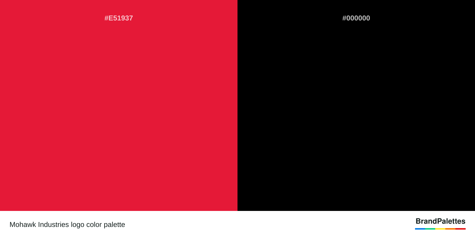Mohawk Industries color palette with Crimson #E51937, Black #000000