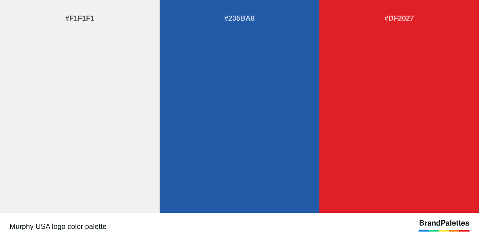 Murphy USA color palette with Anti-Flash White #F1F1F1, Cyan Cobalt Blue #235BA8, Maximum Red #DF2027