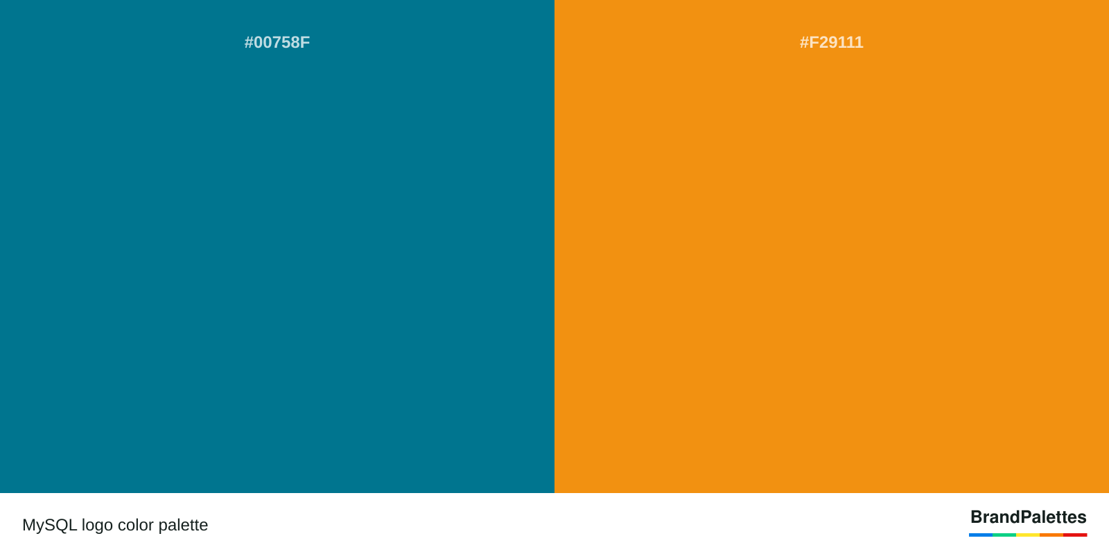 MySQL color palette with Sea Blue #00758F, Beer #F29111