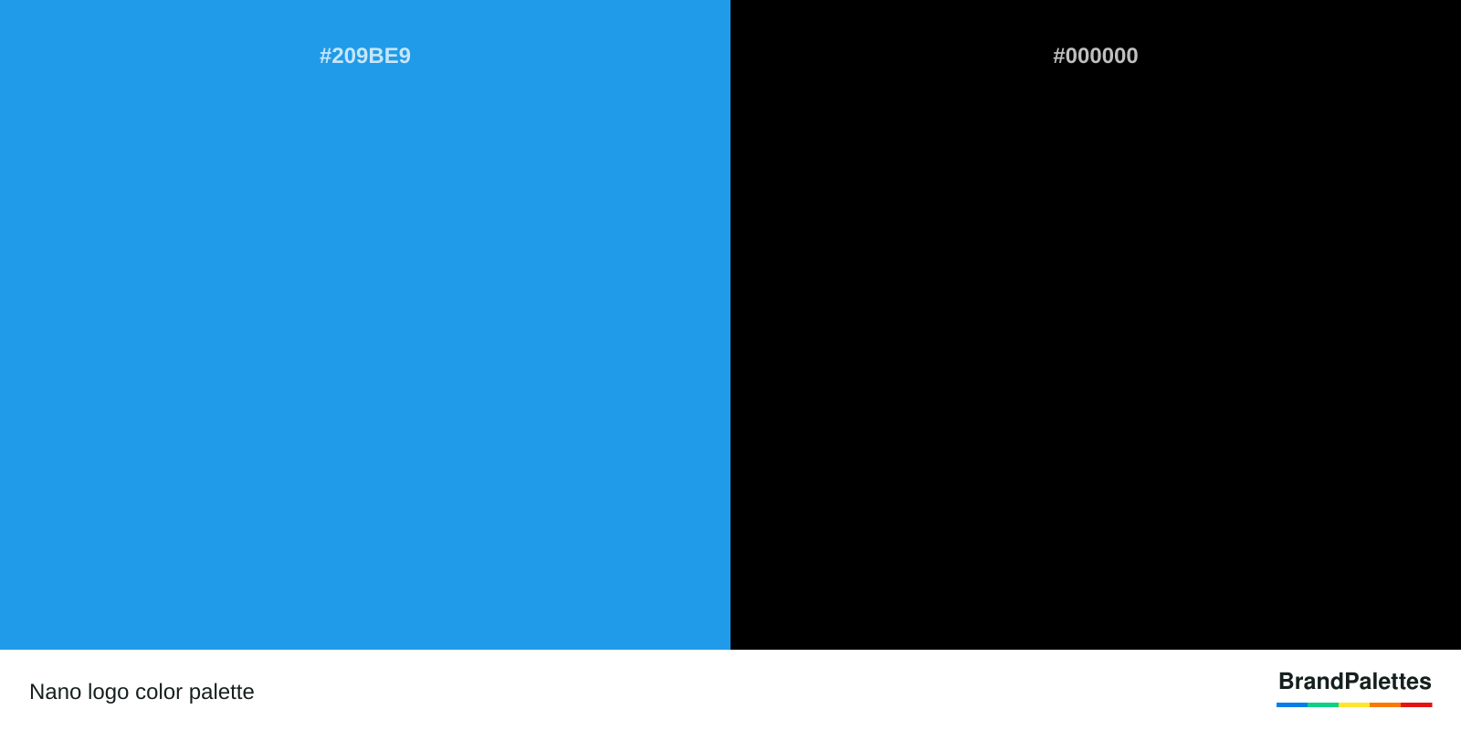 Nano color palette with Blue #209BE9, Black #000000