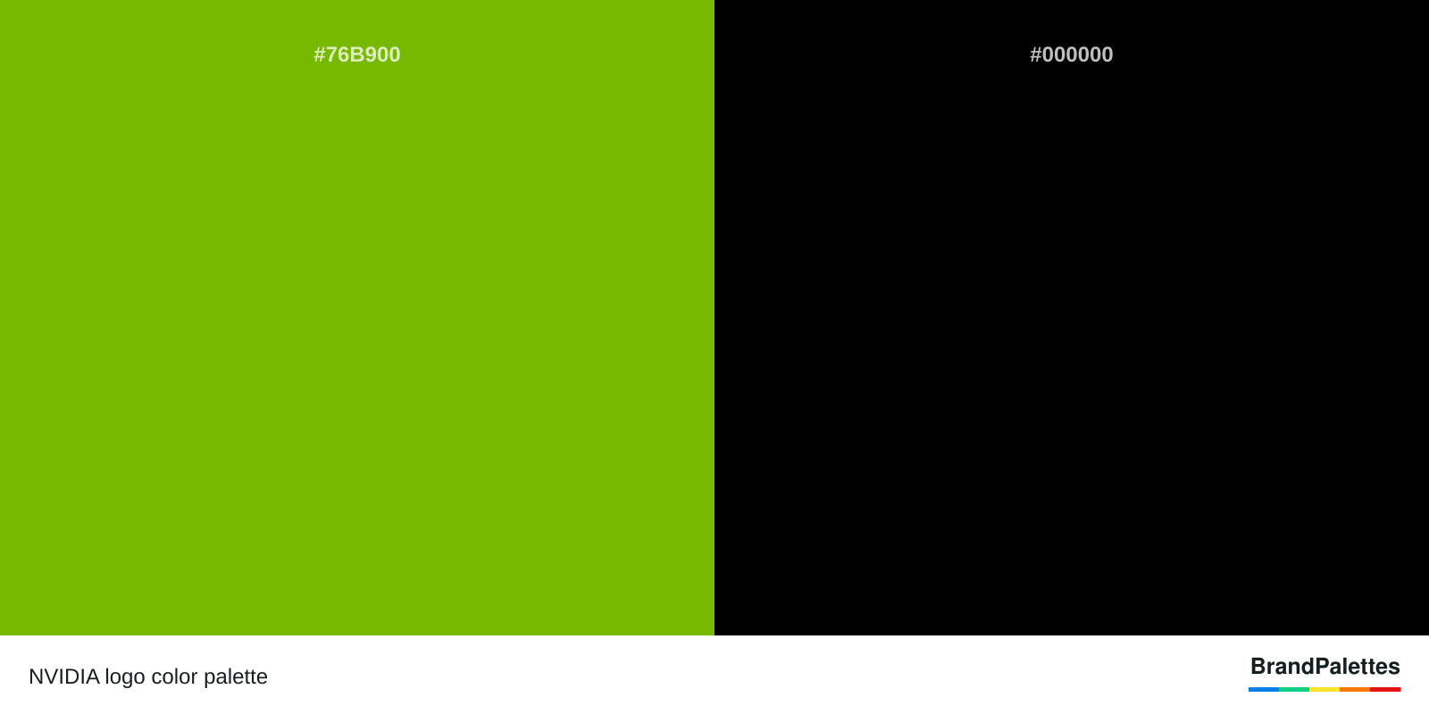 NVIDIA color palette with Green #76B900, Black #000000