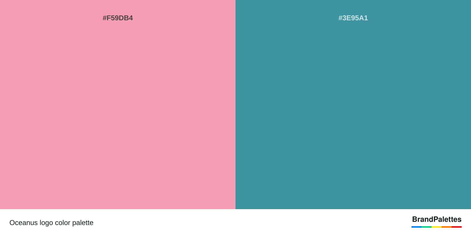Oceanus color palette with Cotton Candy Pink #F59DB4, Steel Teal #3E95A1