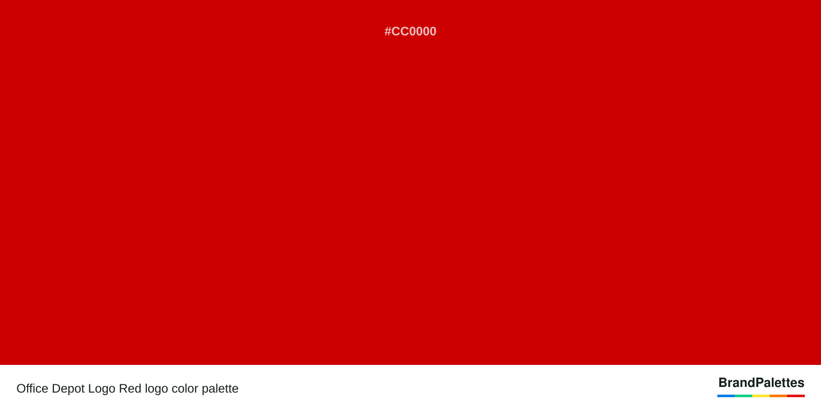 Office Depot Logo Red color palette with Boston University Red #CC0000