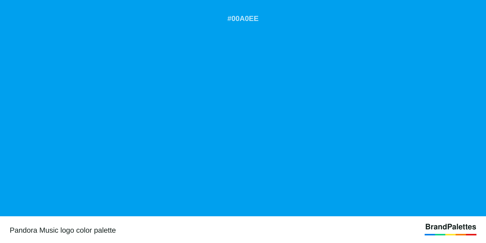 Pandora Music color palette with Blue #00A0EE