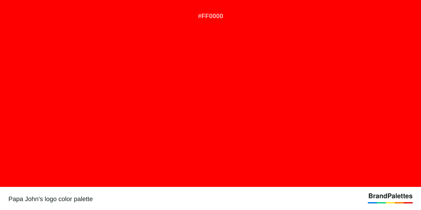Papa John's color palette with Red #FF0000