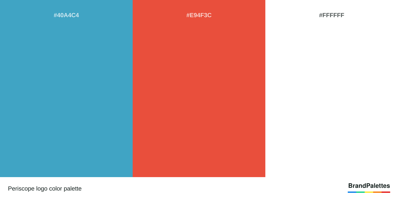 Periscope color palette with Blue #40A4C4, Red #E94F3C, White #FFFFFF