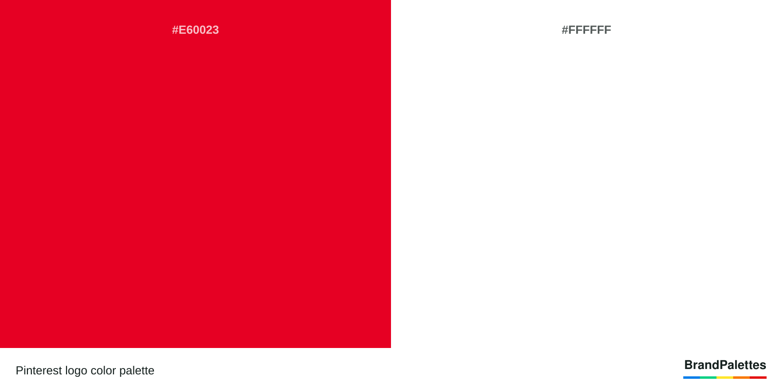 Pinterest color palette with Red #E60023, White #FFFFFF