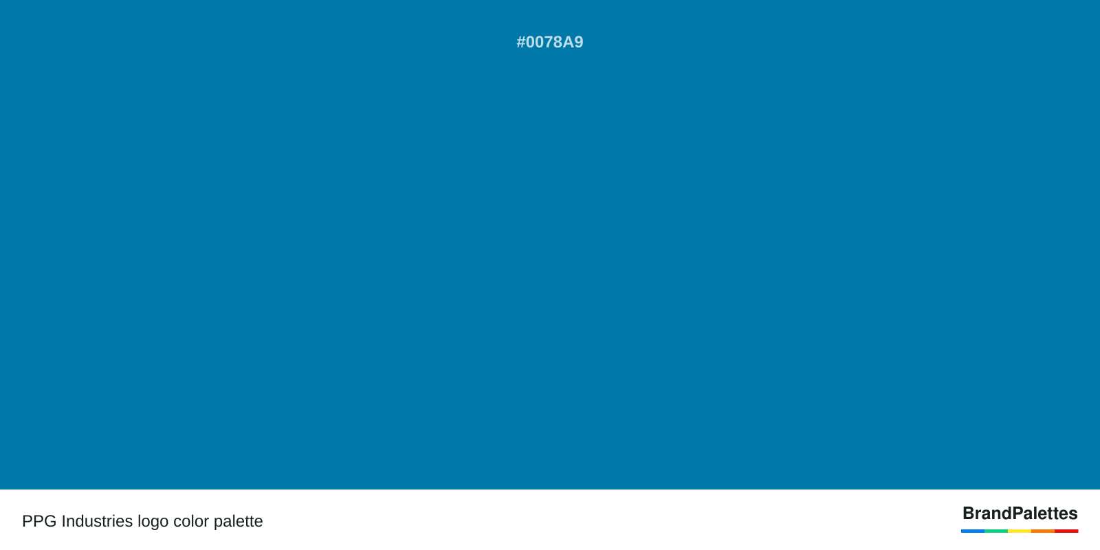 PPG Industries color palette with Celadon Blue #0078A9
