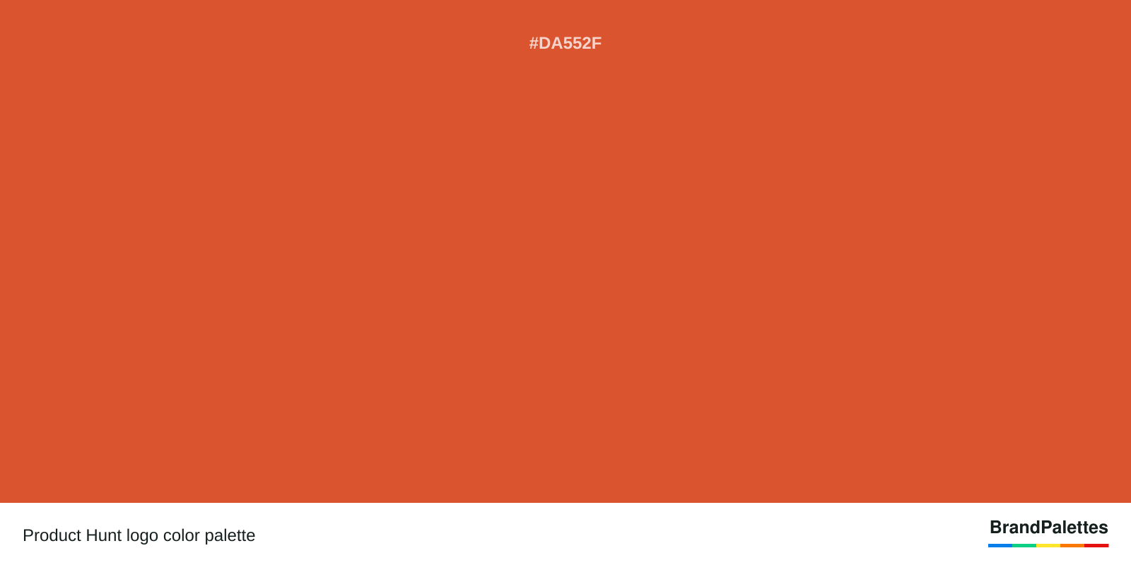 Product Hunt color palette with Flame #DA552F