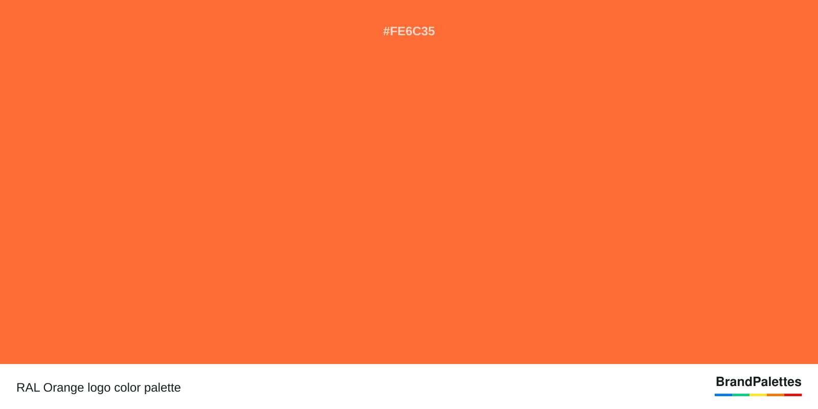 RAL Orange color palette with Smashed Pumpkin #FE6C35