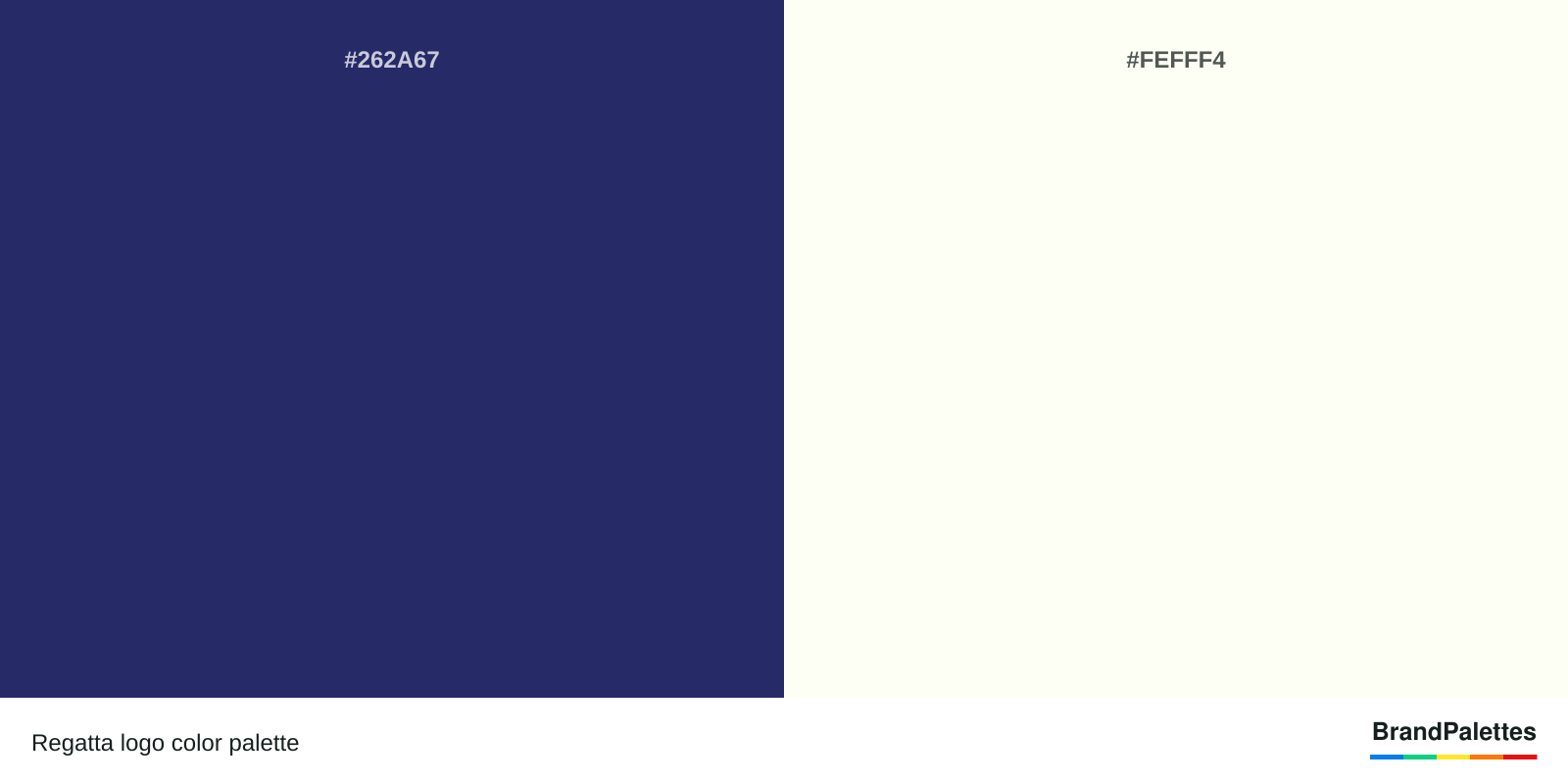 Regatta color palette with Indigo Ink #262A67, Ivory Tint #FEFFF4