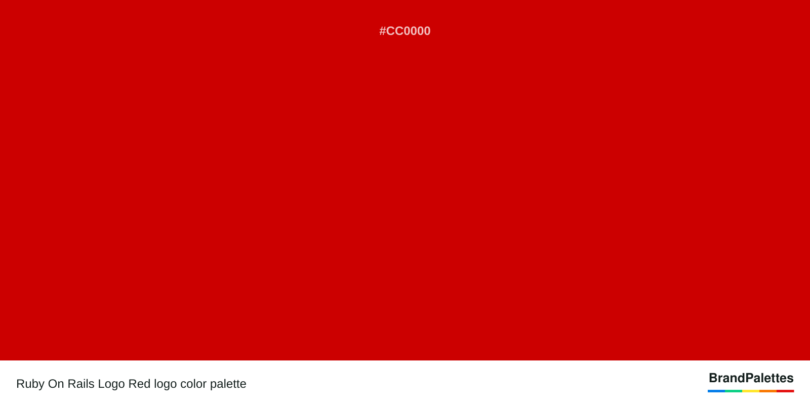 Ruby On Rails Logo Red color palette with Boston University Red #CC0000