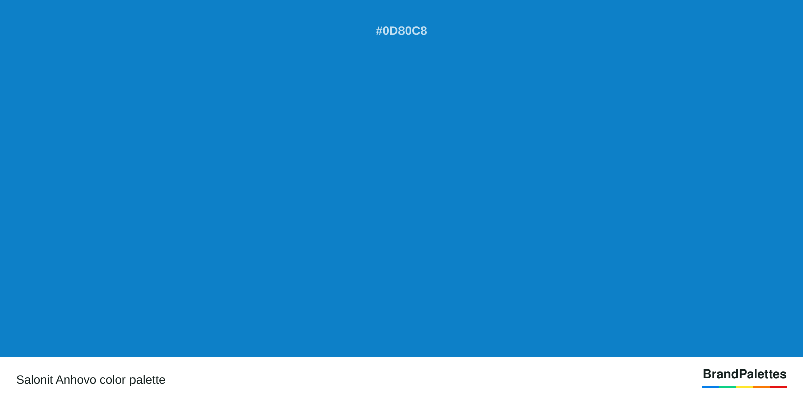 Salonit Anhovo color palette with Cyan Cornflower Blue #0D80C8