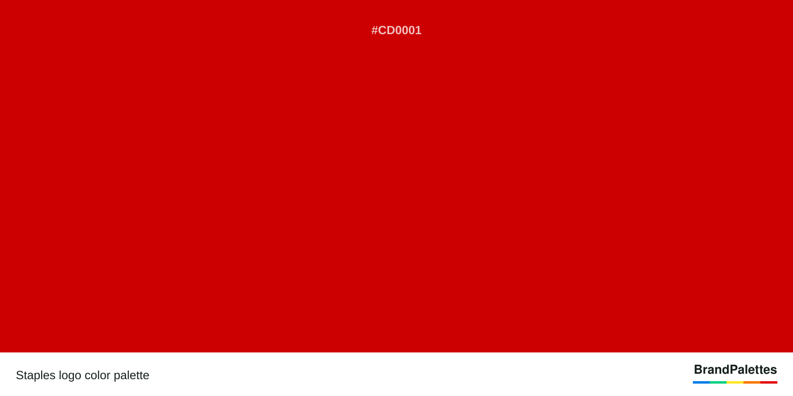 Staples color palette with Boston University Red #CD0001