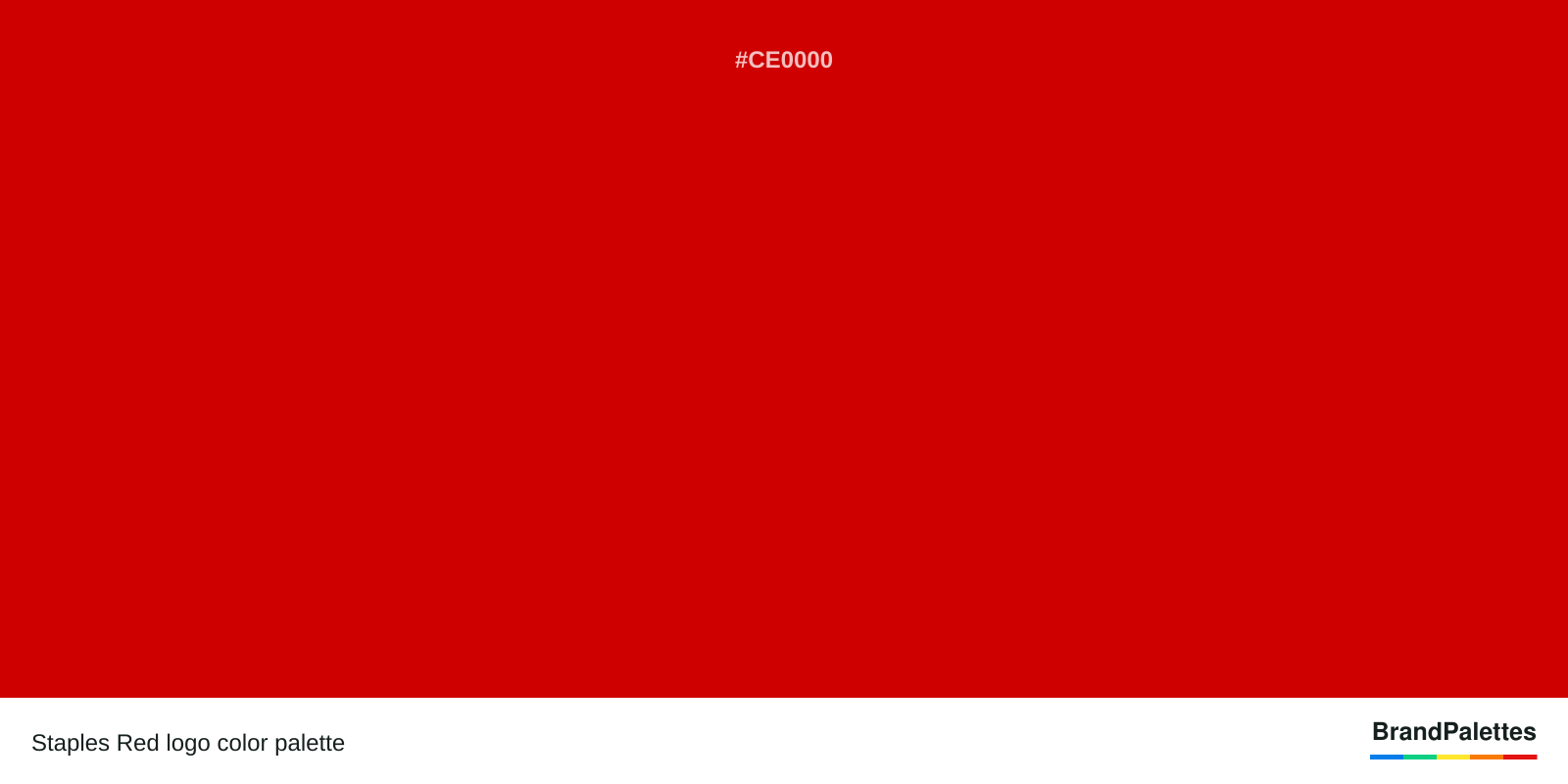 Staples Red color palette with Boston University Red #CE0000