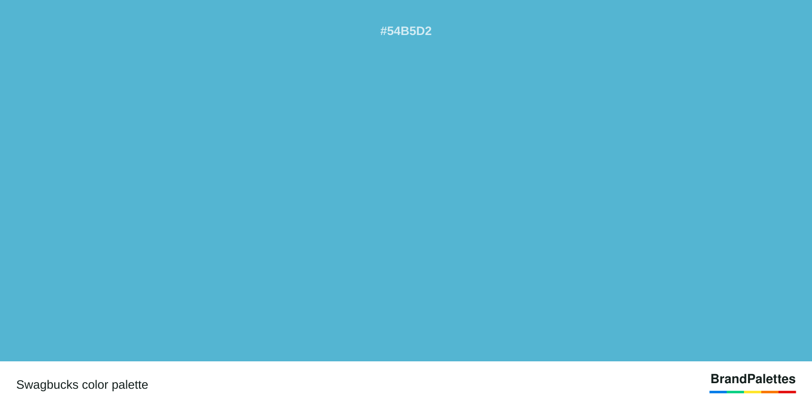 Swagbucks color palette with Maximum Blue #54B5D2