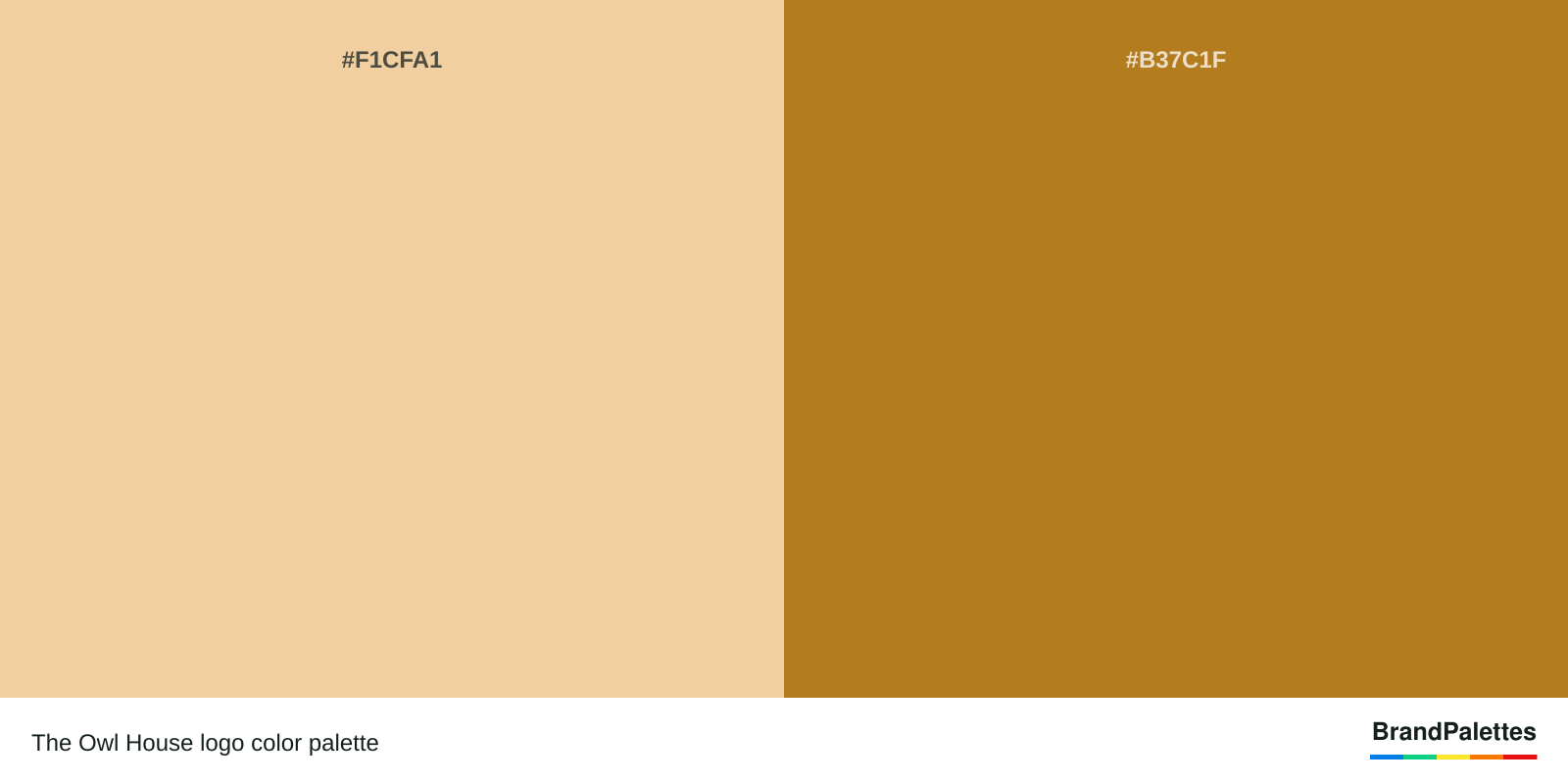 The Owl House color palette with Moccasin #F1CFA1, Gold #B37C1F