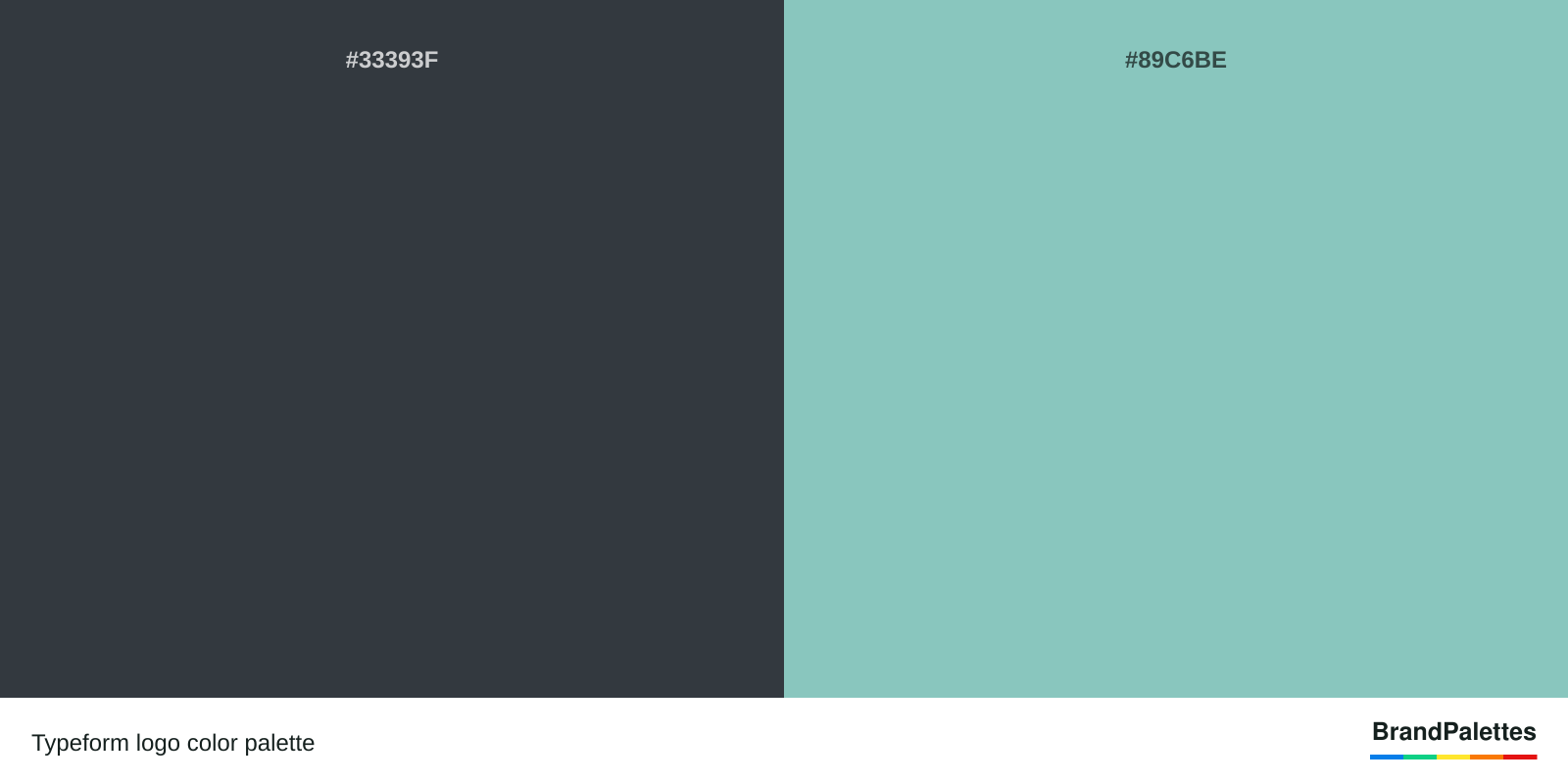 Typeform color palette with Gray #33393F, Green #89C6BE