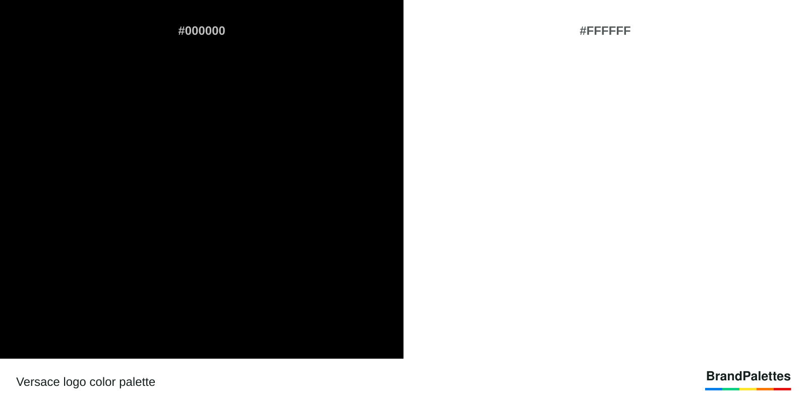 Versace color palette with Black #000000, White #FFFFFF
