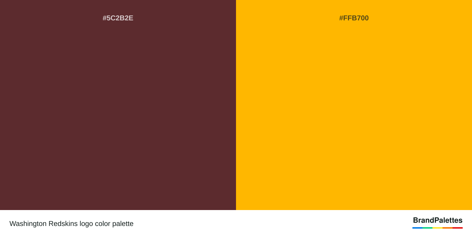 Washington Redskins color palette with Caput Mortuum #5C2B2E, Selective Yellow #FFB700