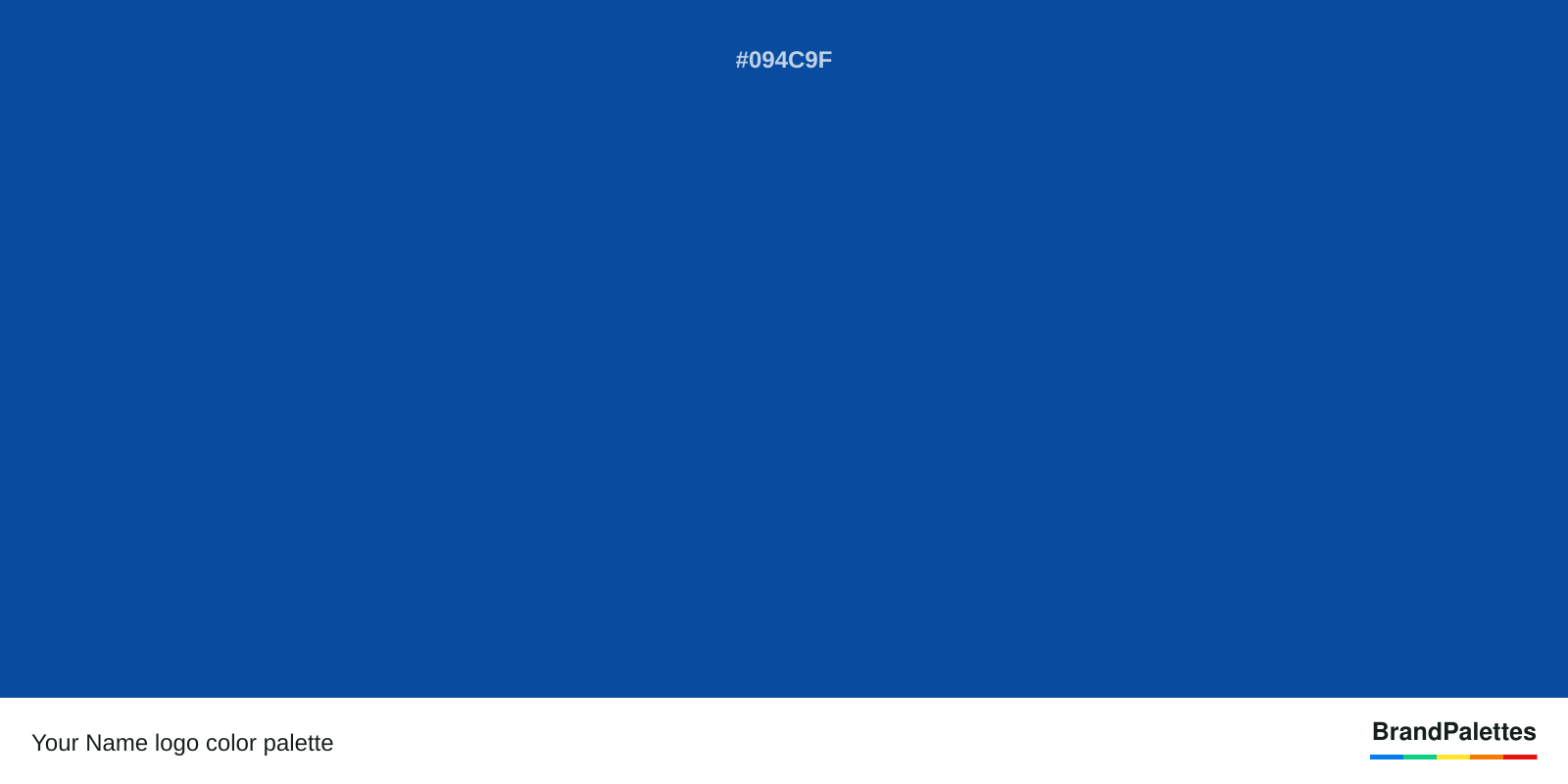 Your Name color palette with Blue #094C9F