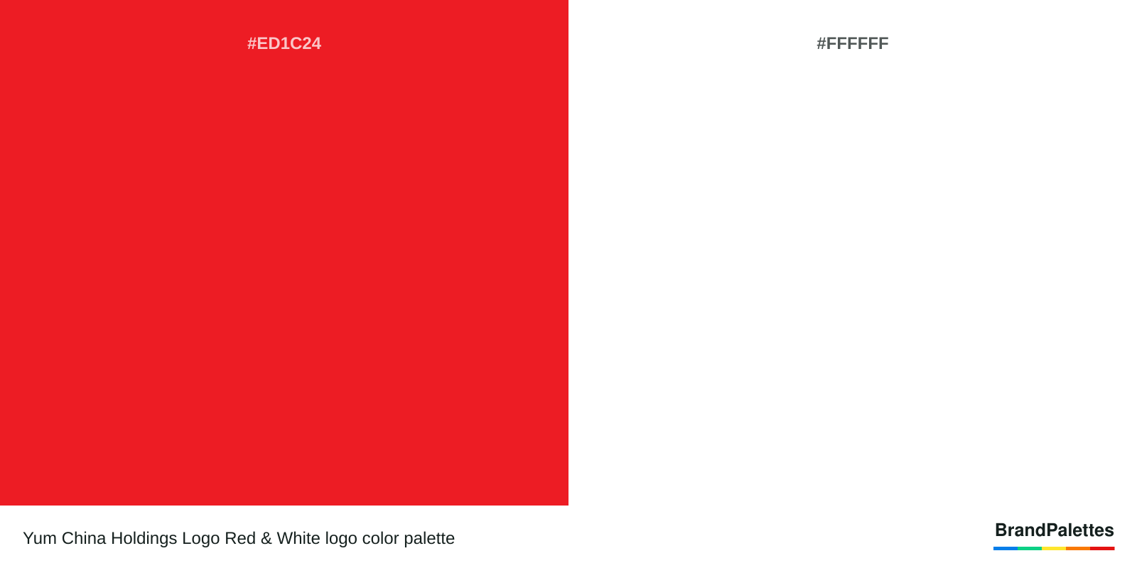 Yum China Holdings Logo Red & White color palette with Pigment Red #ED1C24, White #FFFFFF